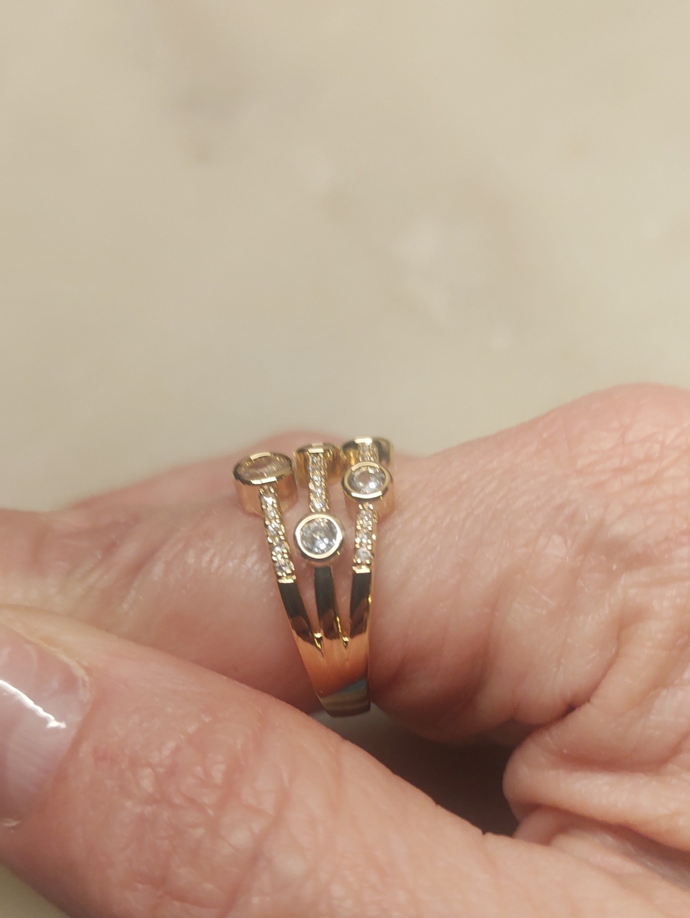BOGO! NEW! Multi CZ Gold Ring Size 8 - Picture 2 of 7